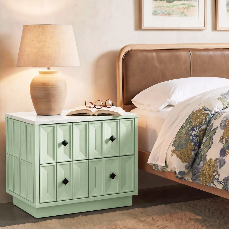 Mabry 23 Inch Geometric Faceted Two Drawer Nightstand by Modway