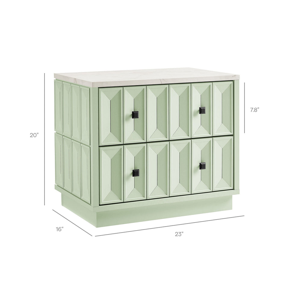 Mabry 23 Inch Geometric Faceted Two Drawer Nightstand by Modway