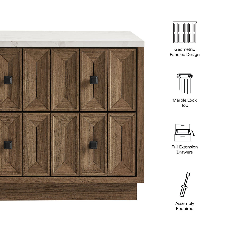 Mabry 23 Inch Geometric Faceted Two Drawer Nightstand by Modway