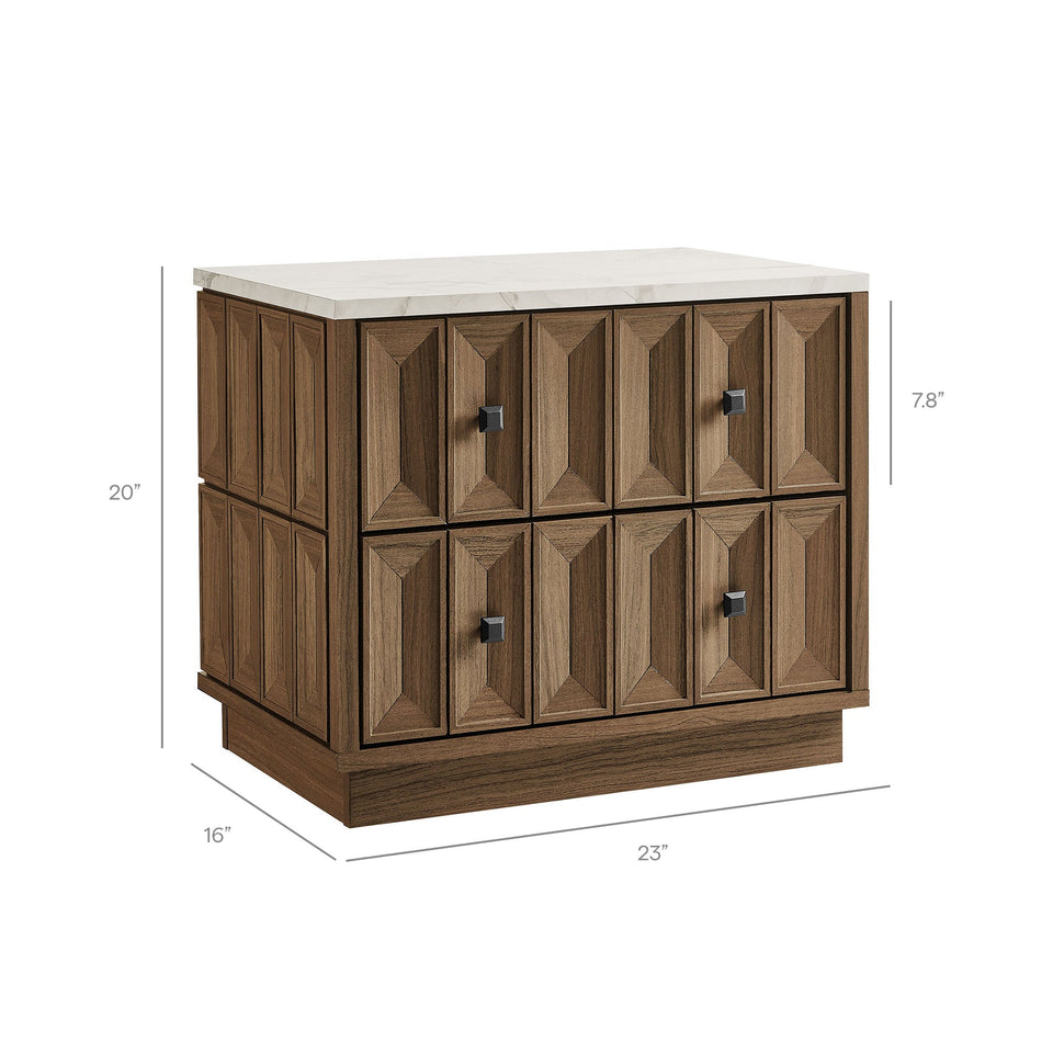Mabry 23 Inch Geometric Faceted Two Drawer Nightstand by Modway