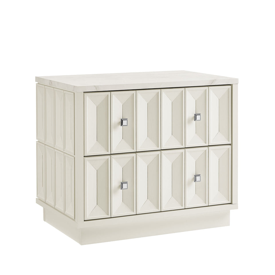 Mabry 23 Inch Geometric Faceted Two Drawer Nightstand by Modway