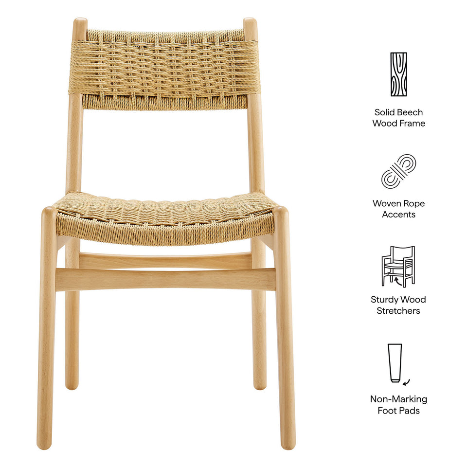 Wynn Rope and Wood Dining Side Chair by Modway