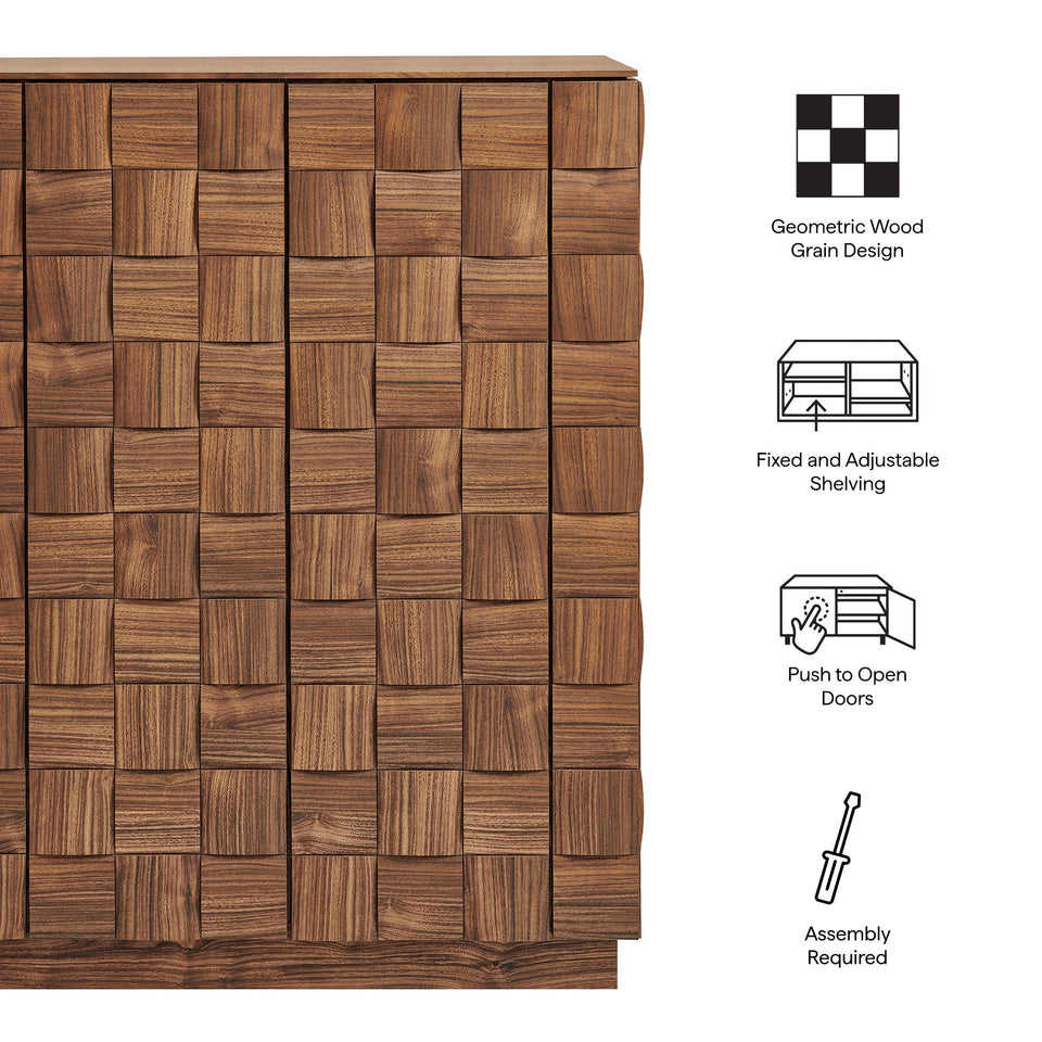 Duskin 39 Inch Geometric Block Design Tall Storage Cabinet by Modway