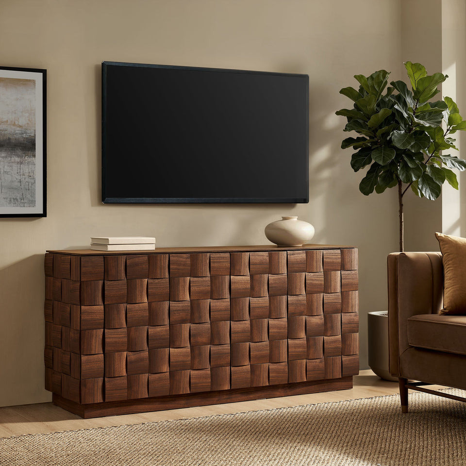 Duskin 68 Inch Geometric Block Design Four Door Sideboard by Modway