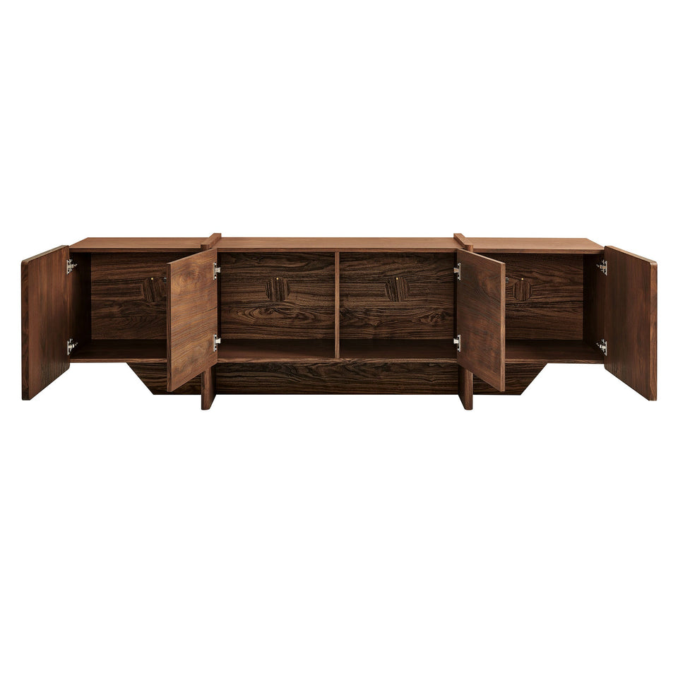 Yarrow 77 Inch Fluted Four Door TV Stand by Modway