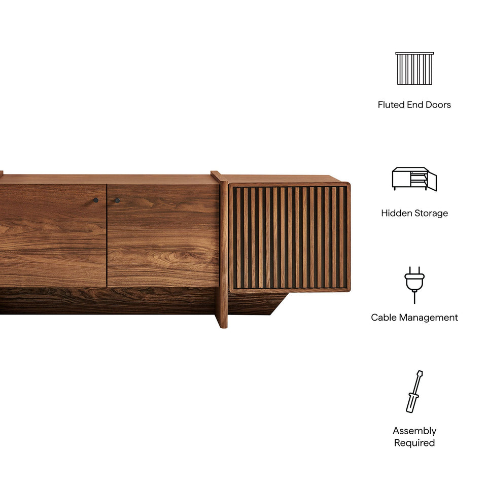 Yarrow 77 Inch Fluted Four Door TV Stand by Modway