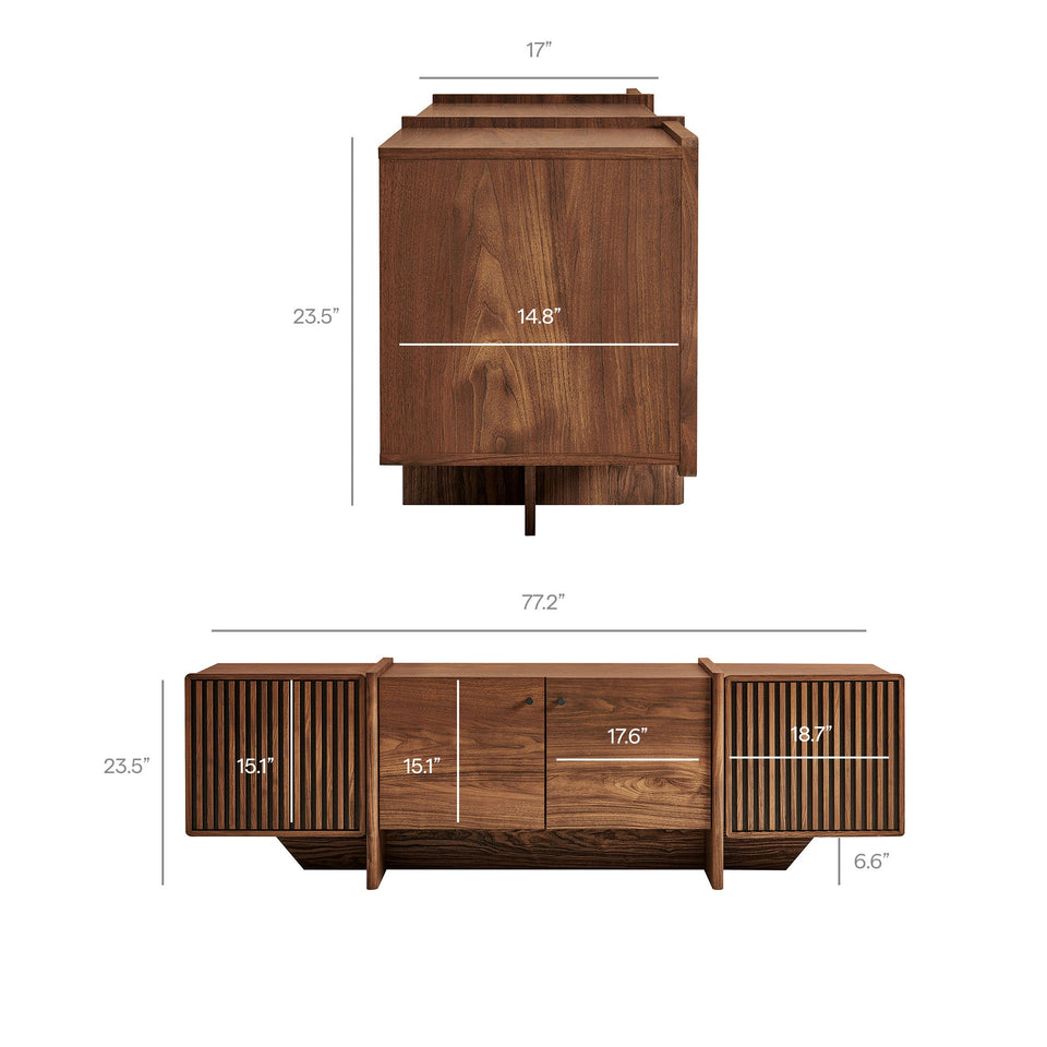 Yarrow 77 Inch Fluted Four Door TV Stand by Modway