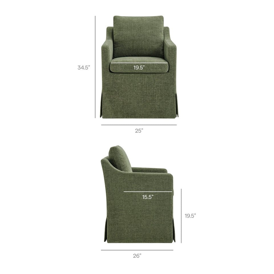 Serene Slipcovered Performance Fabric Dining Armchair by Modway