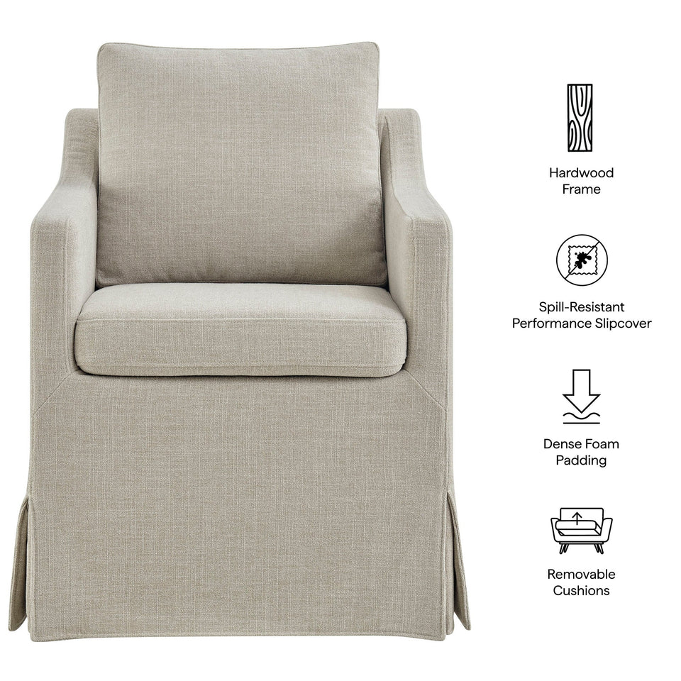 Serene Slipcovered Performance Fabric Dining Armchair by Modway