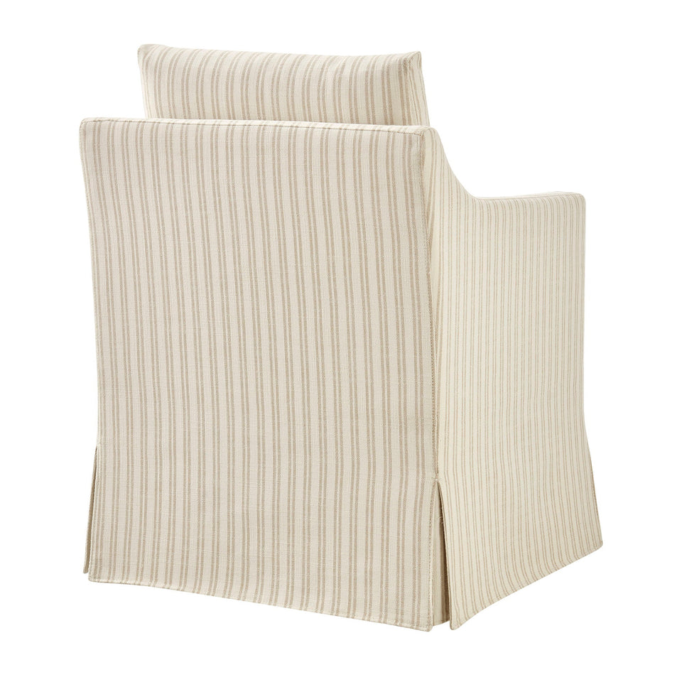 Serene Slipcovered Striped Fabric Dining Armchair by Modway