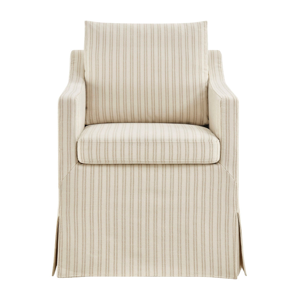 Serene Slipcovered Striped Fabric Dining Armchair by Modway