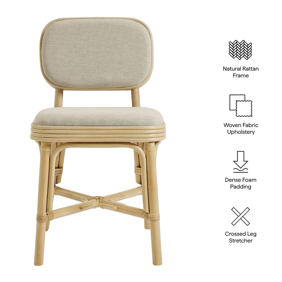Bahari Upholstered Rattan Dining Chair by Modway