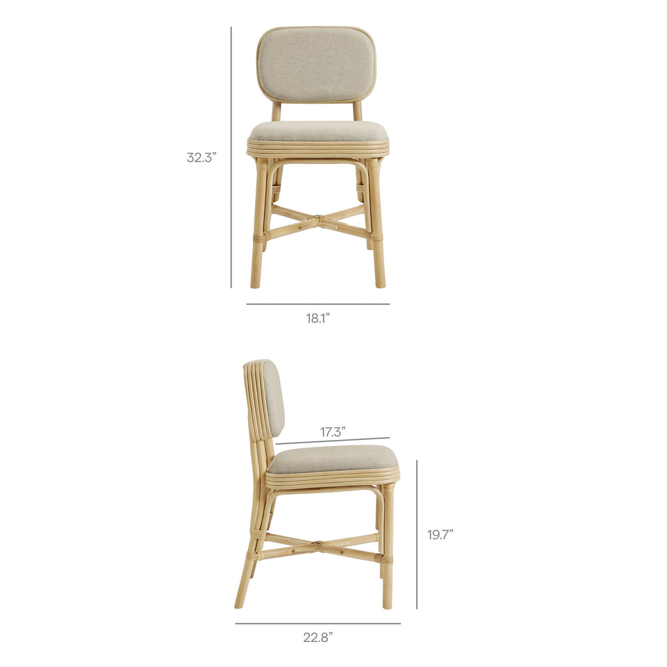 Bahari Upholstered Rattan Dining Chair by Modway