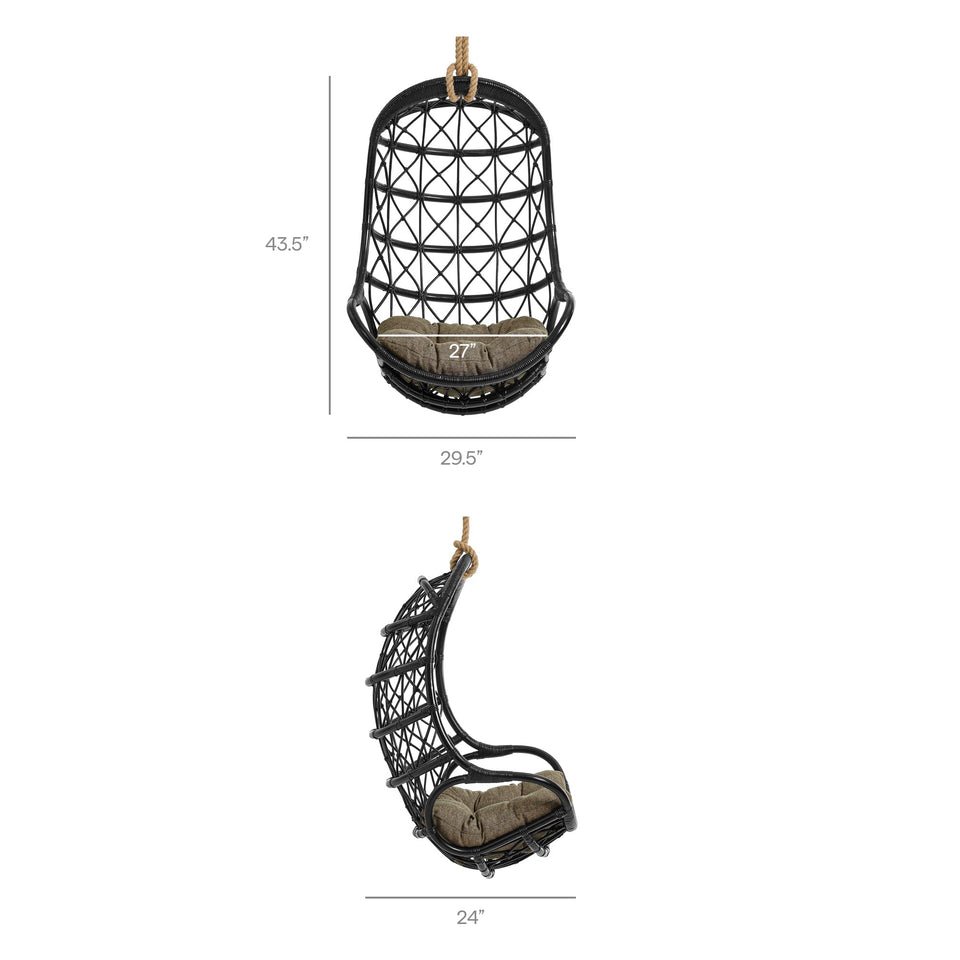 Tamarind Natural Rattan Hanging Chair by Modway