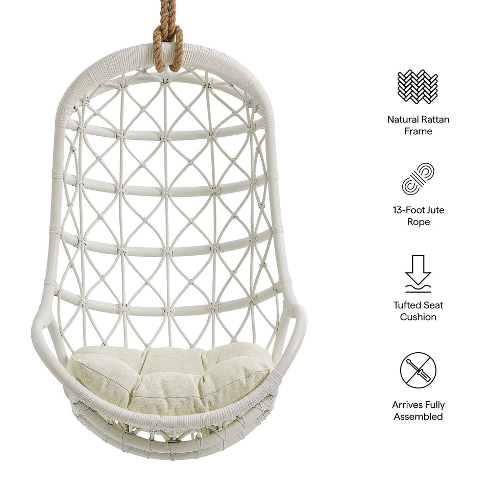 Tamarind Natural Rattan Hanging Chair by Modway