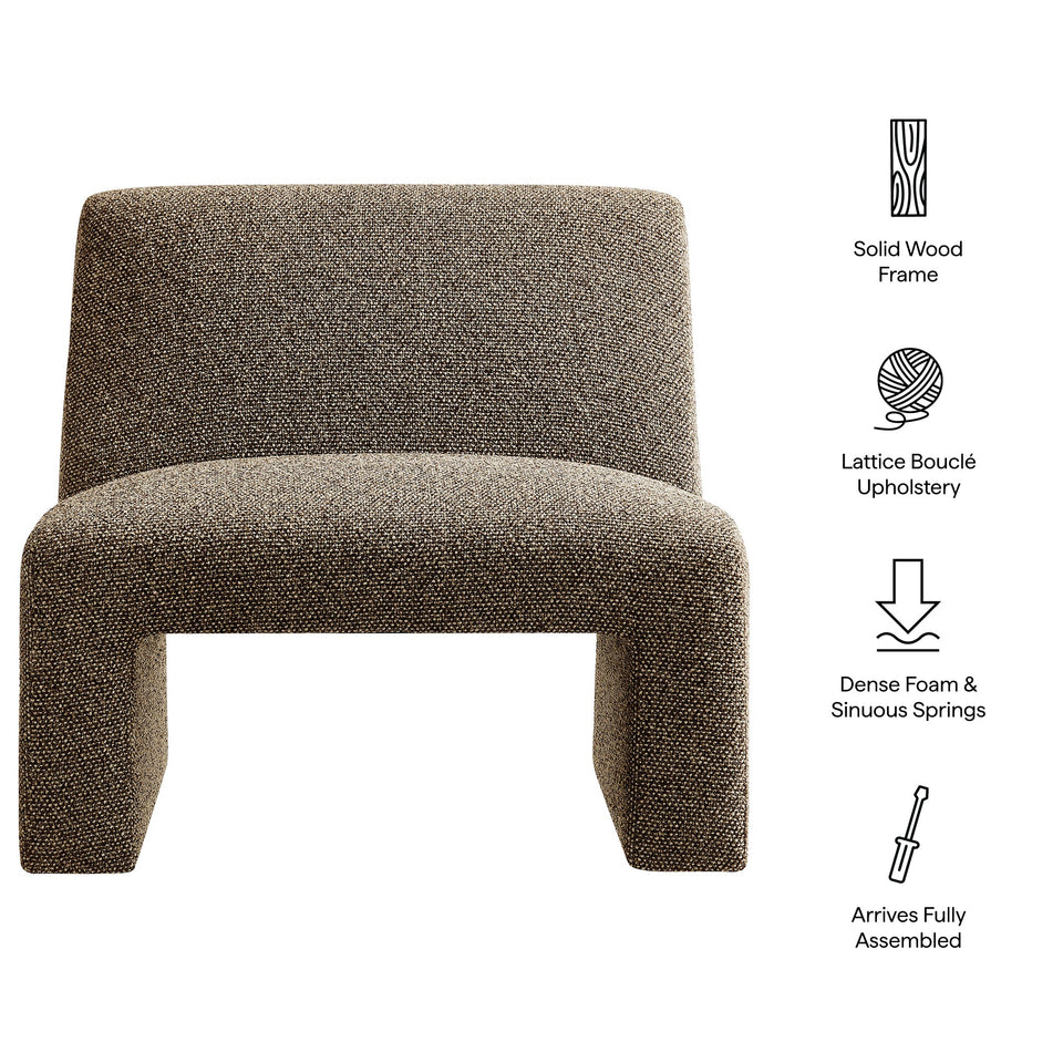Amita Lattice Boucle Upholstered Armless Accent Chair by Modway