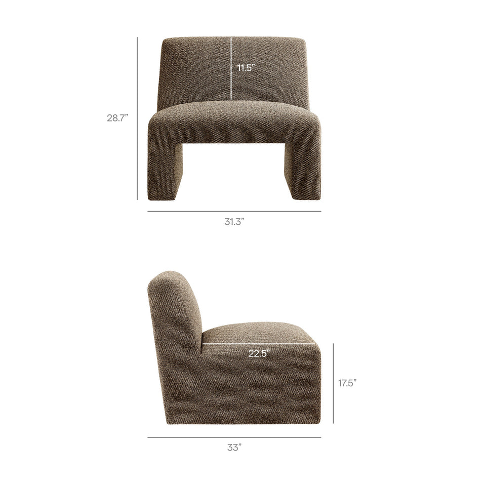 Amita Lattice Boucle Upholstered Armless Accent Chair by Modway