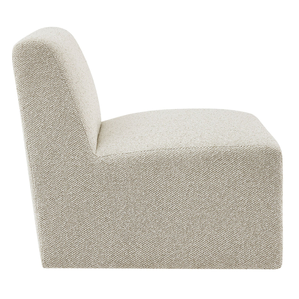 Amita Lattice Boucle Upholstered Armless Accent Chair by Modway