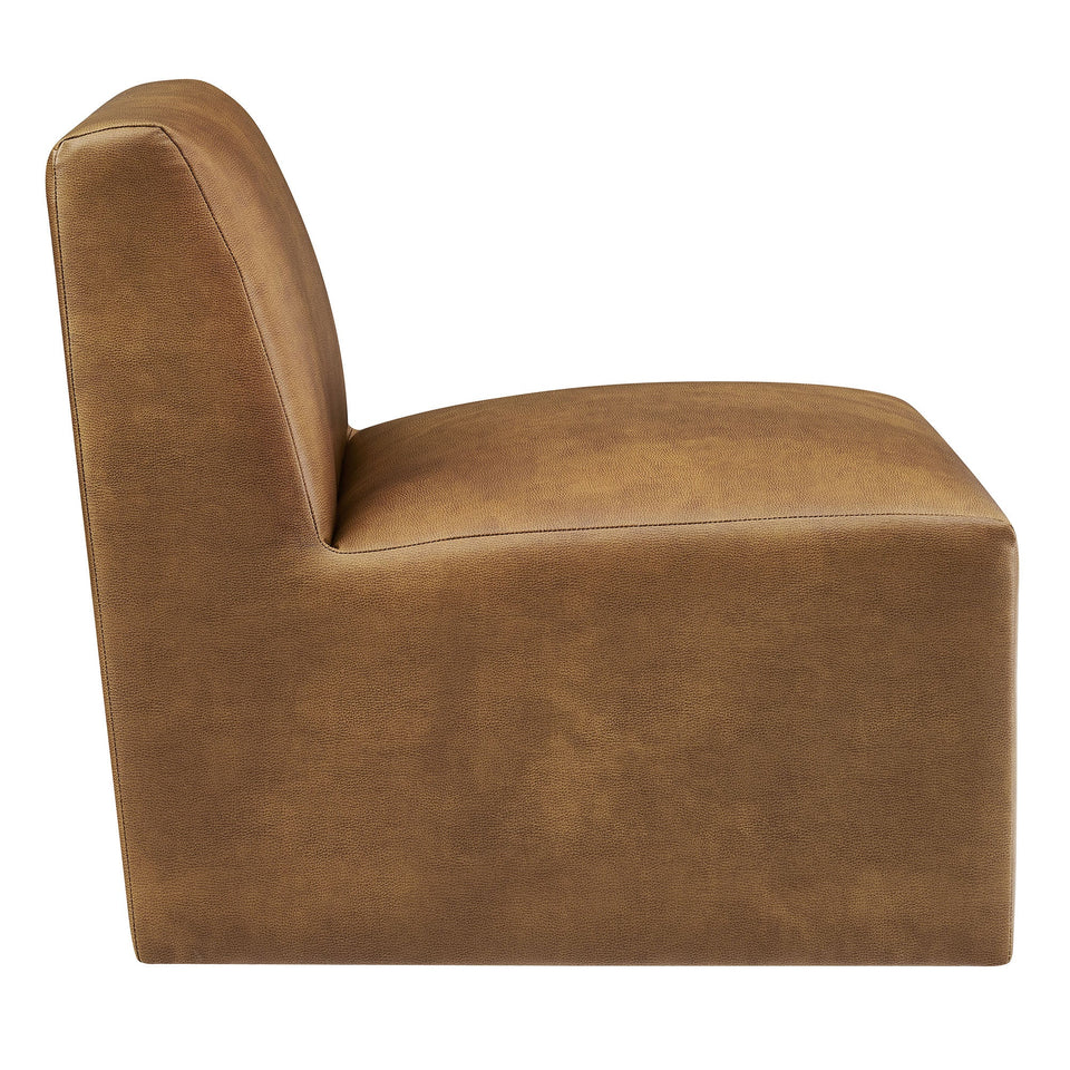 Amita Vegan Leather Armless Accent Chair by Modway