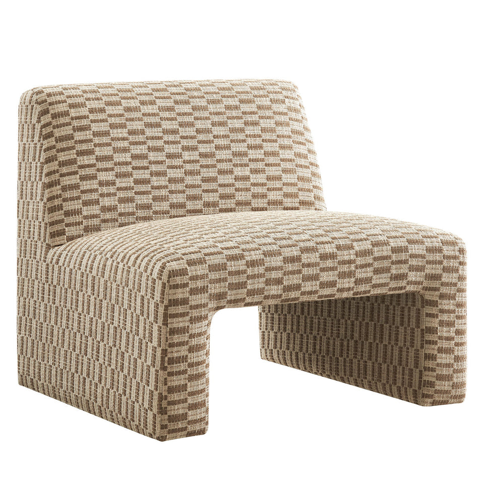 Amita Checked Woven Fabric Armless Accent Chair by Modway