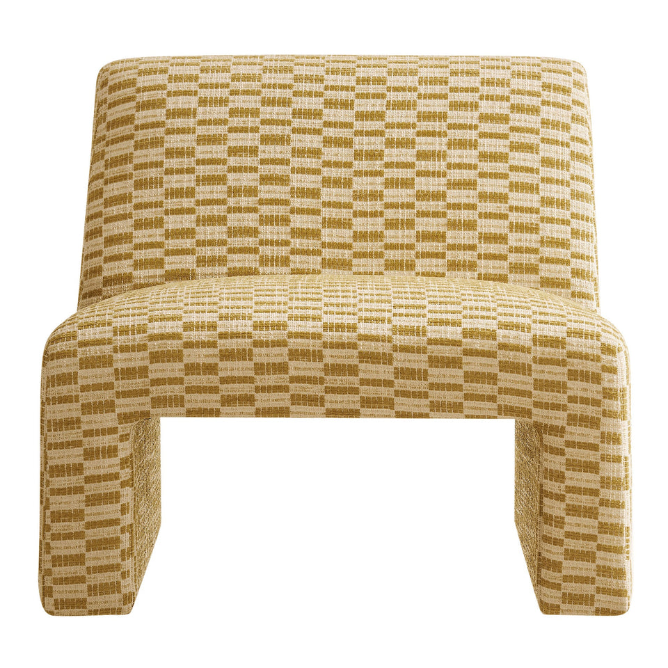 Amita Checked Woven Fabric Armless Accent Chair by Modway