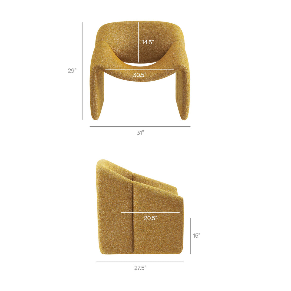 Vivi Looped Textural Fabric Curved Arm Accent Chair by Modway