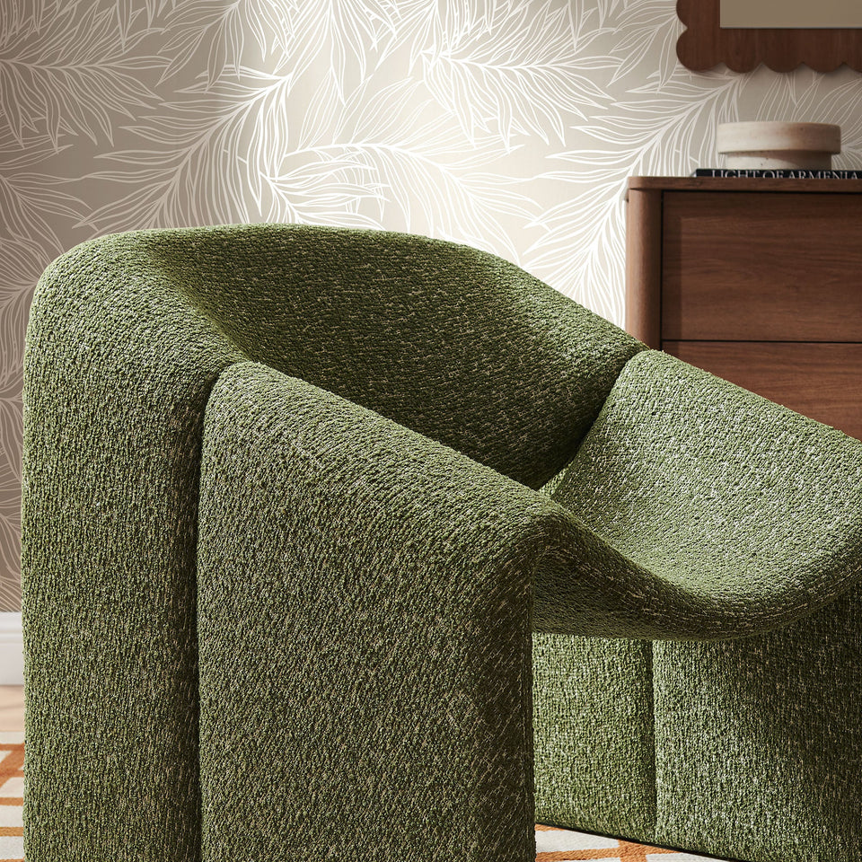 Vivi Looped Textural Fabric Curved Arm Accent Chair by Modway
