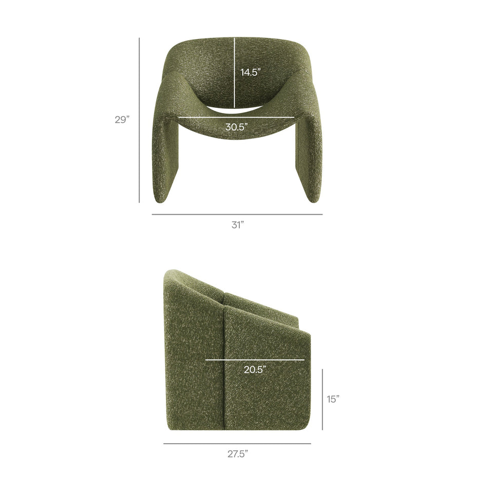 Vivi Looped Textural Fabric Curved Arm Accent Chair by Modway