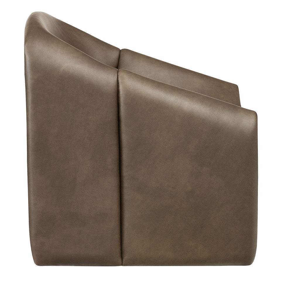 Vivi Vegan Leather Curved Arm Accent Chair by Modway