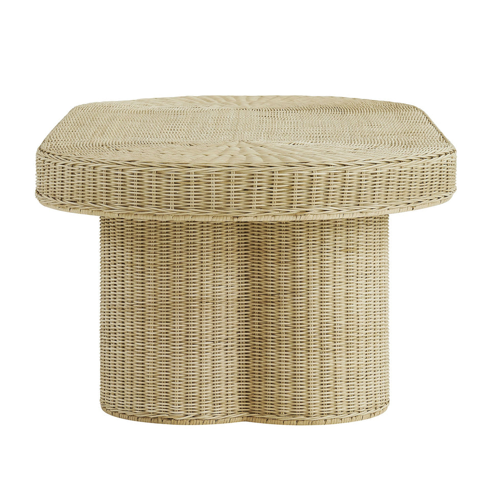 Sarova 60 Inch Natural Rattan Pedestal Coffee Table by Modway