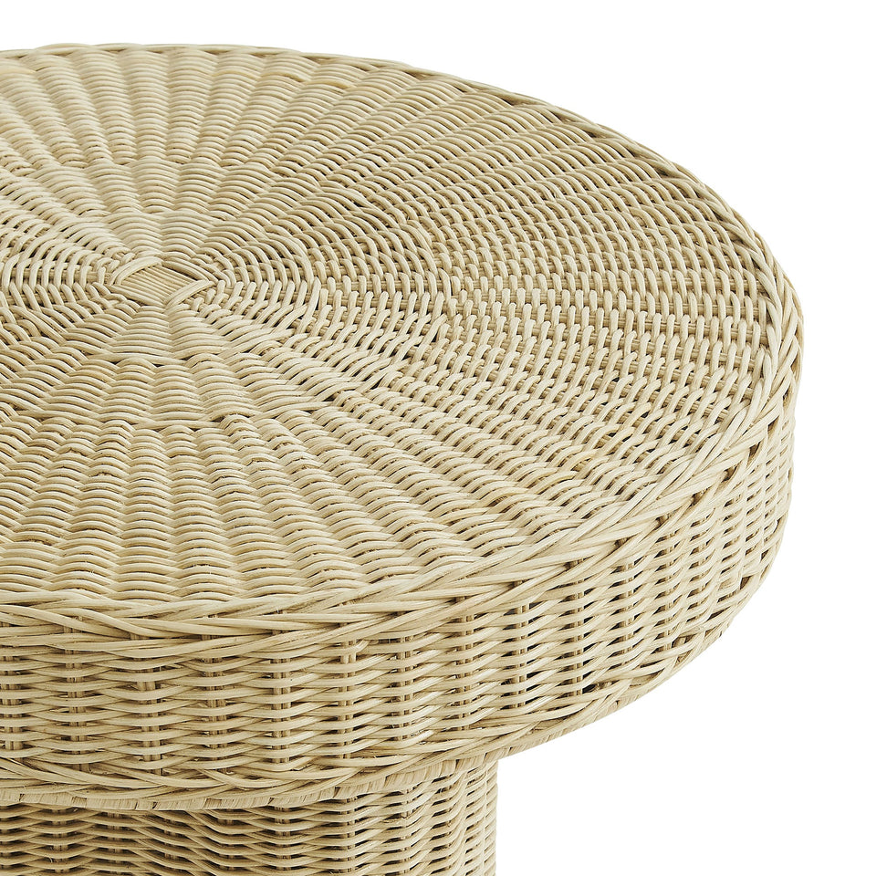 Sarova 20 Inch Natural Rattan Pedestal Side Table by Modway
