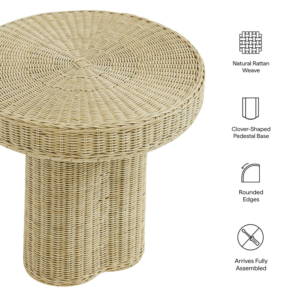 Sarova 20 Inch Natural Rattan Pedestal Side Table by Modway