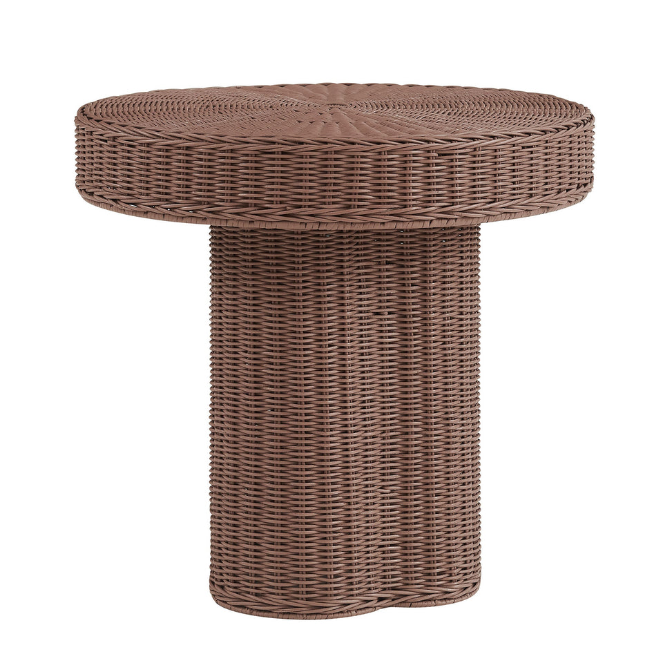 Sarova 20 Inch Natural Rattan Pedestal Side Table by Modway