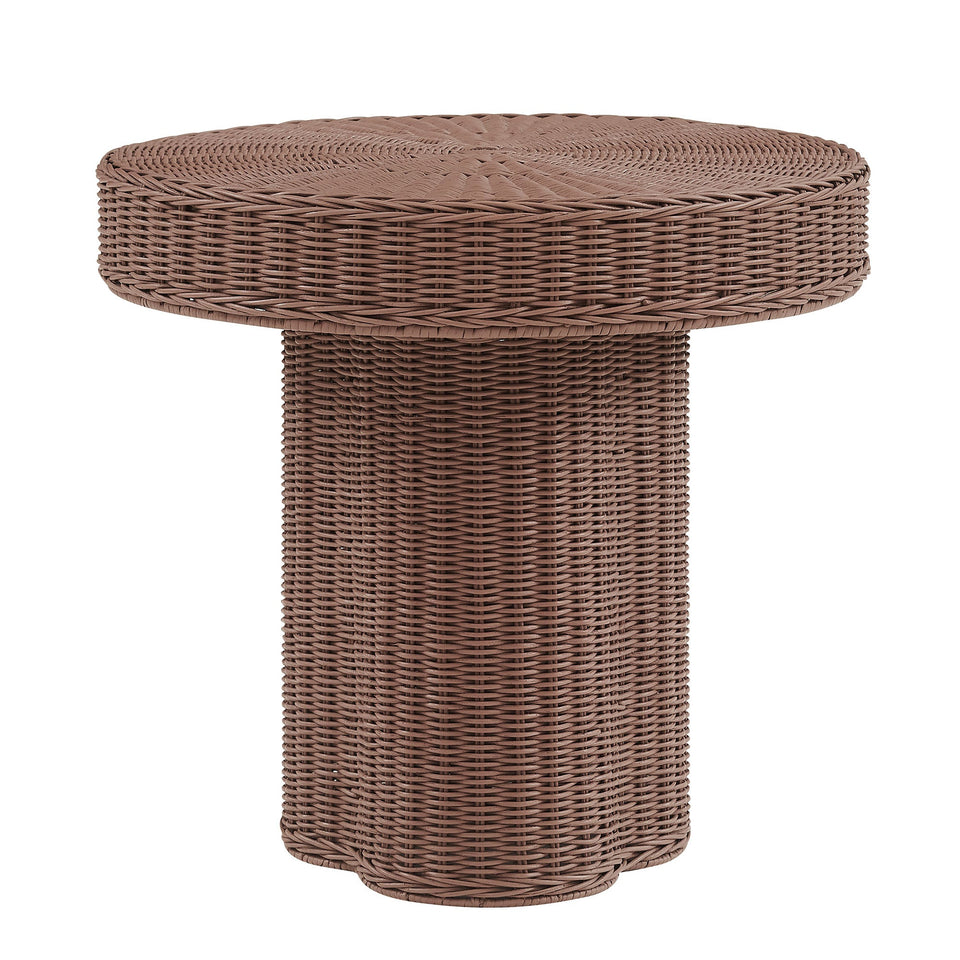 Sarova 20 Inch Natural Rattan Pedestal Side Table by Modway
