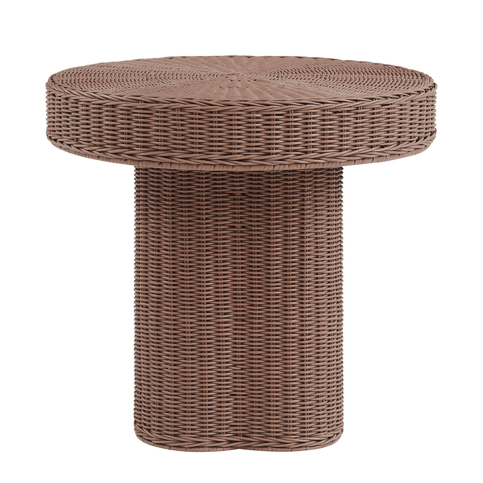 Sarova 20 Inch Natural Rattan Pedestal Side Table by Modway