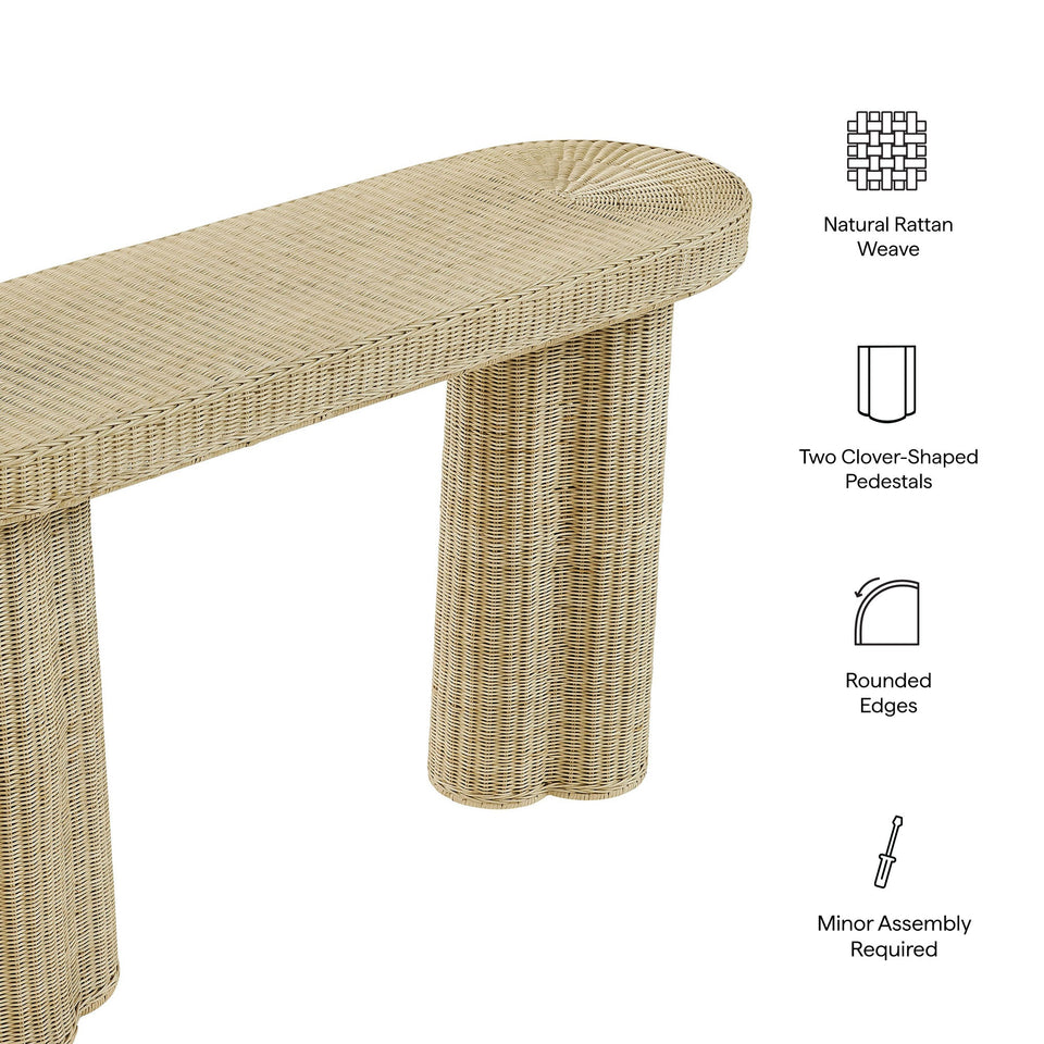 Sarova 59 Inch Natural Rattan Console Table by Modway