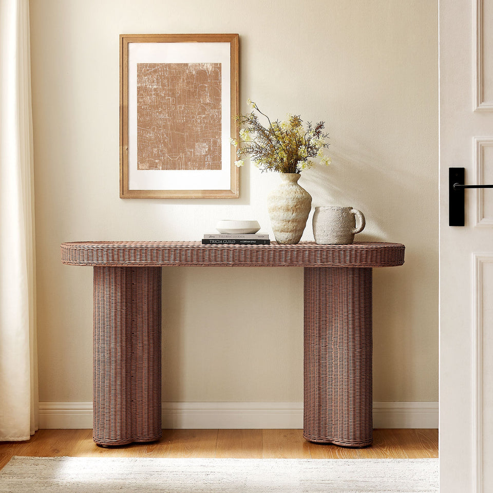 Sarova 59 Inch Natural Rattan Console Table by Modway