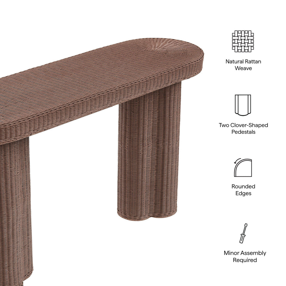 Sarova 59 Inch Natural Rattan Console Table by Modway