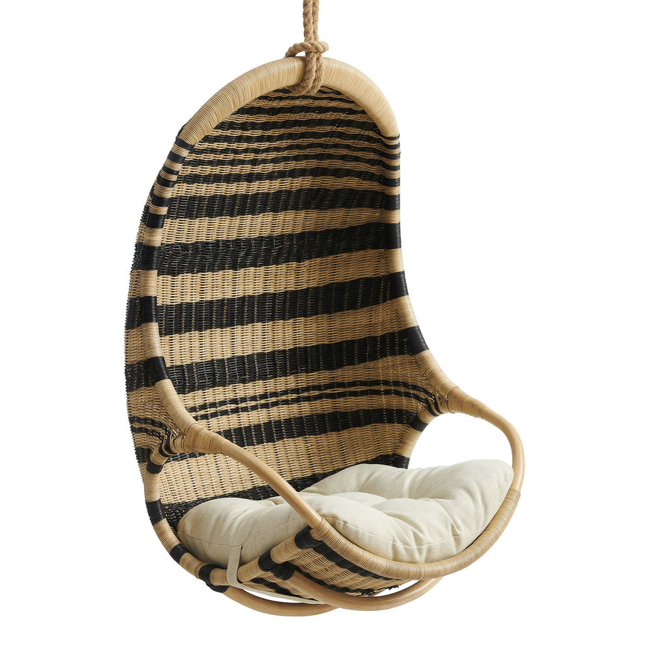 Carlo Two-Tone Woven Natural Rattan Hanging Chair by Modway