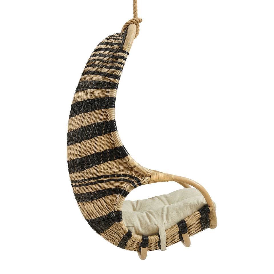 Carlo Two-Tone Woven Natural Rattan Hanging Chair by Modway