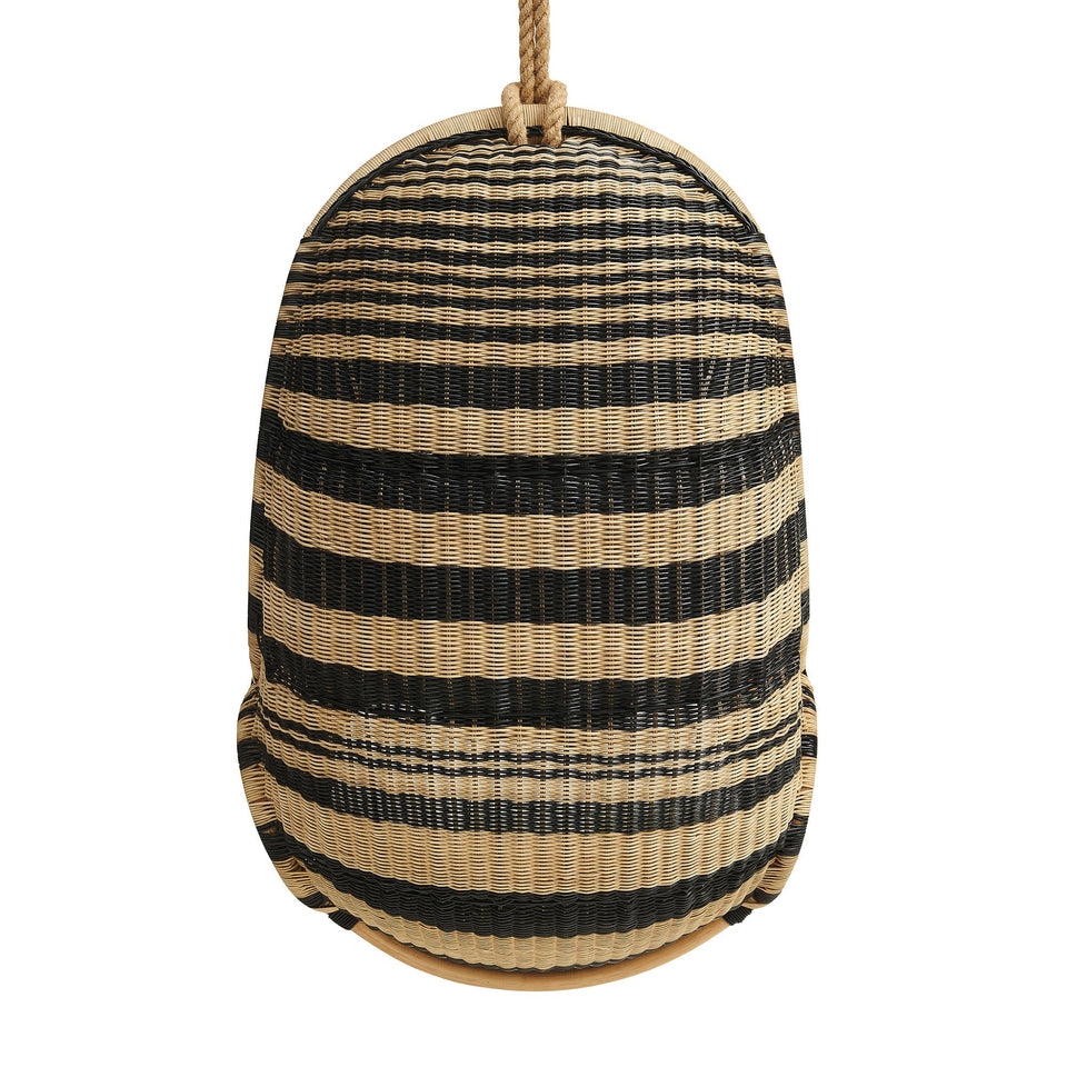 Carlo Two-Tone Woven Natural Rattan Hanging Chair by Modway