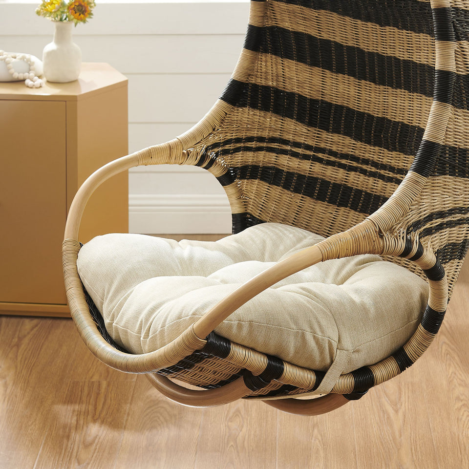 Carlo Two-Tone Woven Natural Rattan Hanging Chair by Modway
