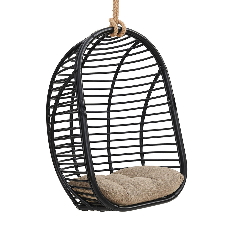 Neve Open Rib Weave Natural Rattan Hanging Chair by Modway