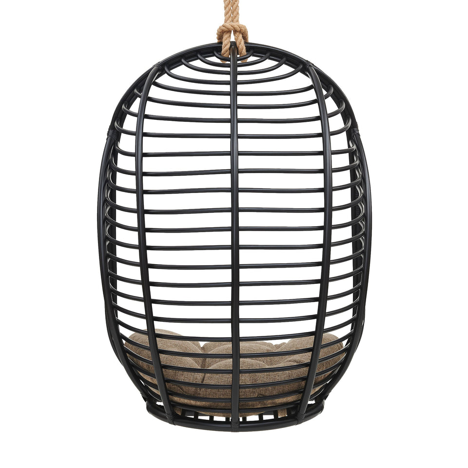 Neve Open Rib Weave Natural Rattan Hanging Chair by Modway