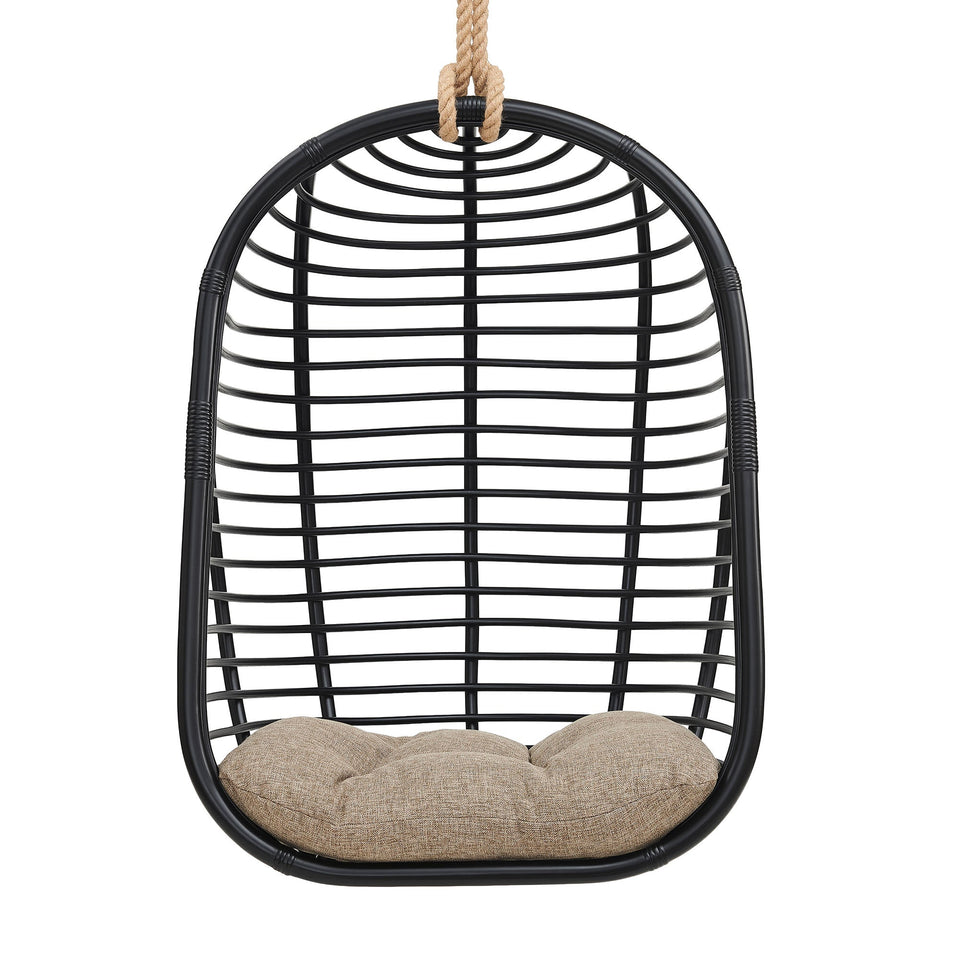 Neve Open Rib Weave Natural Rattan Hanging Chair by Modway