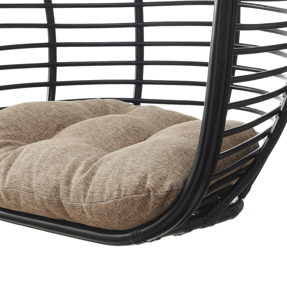 Neve Open Rib Weave Natural Rattan Hanging Chair by Modway