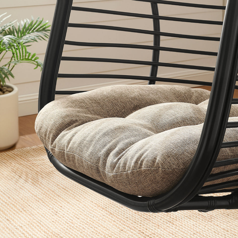 Neve Open Rib Weave Natural Rattan Hanging Chair by Modway