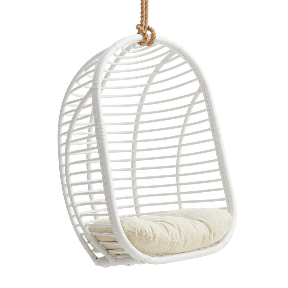 Neve Open Rib Weave Natural Rattan Hanging Chair by Modway