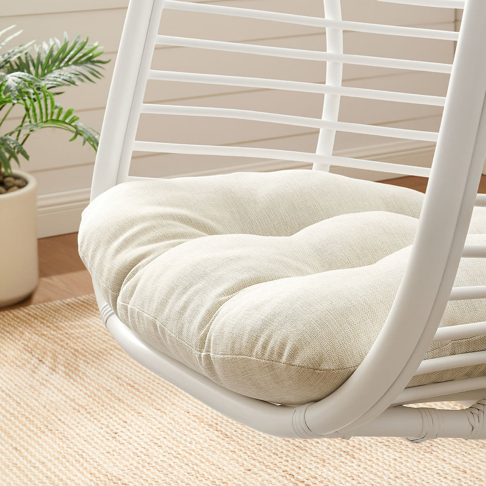 Neve Open Rib Weave Natural Rattan Hanging Chair by Modway