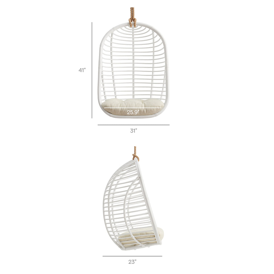 Neve Open Rib Weave Natural Rattan Hanging Chair by Modway